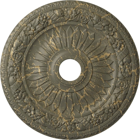 Ekena Millwork Bellona Medallion (Canopies up to 3 5/8"), 23 5/8"OD x 3 5/8"ID x 1 1/8"P, Witch Hazel Crackle CM23BEWHC